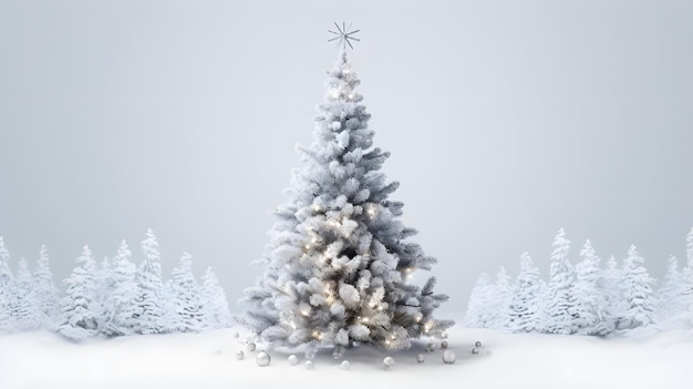 arbre de Noël enneigé