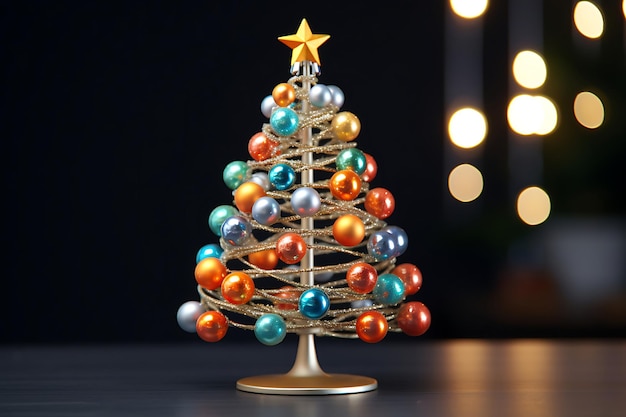 L'arbre de Noël est décoré de jouets.