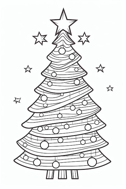 un arbre de Noël avec une étoile au sommet