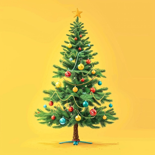 un arbre de Noël avec une étoile dessus