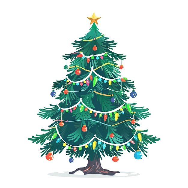 un arbre de Noël avec une étoile dessus
