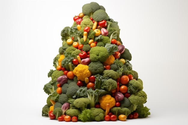 Arbre de Noël fait de légumes en forme de pyramide