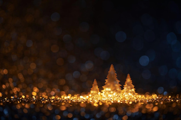 Un arbre de Noël fait de lumières avec un fond sombre