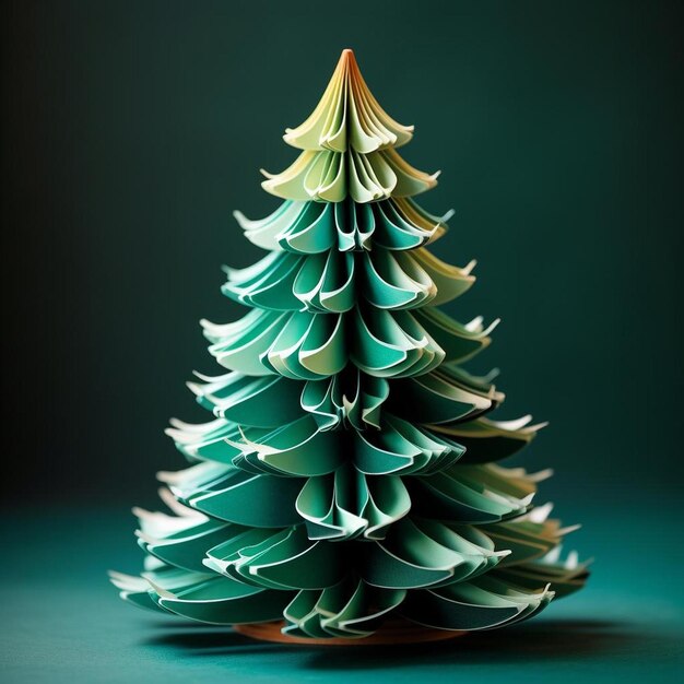 un arbre de Noël fait de papier plié