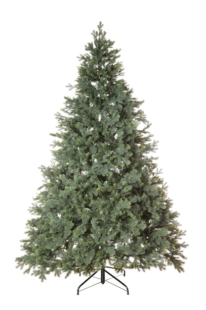 Arbre de Noël vert artificiel isolé sur fond blanc