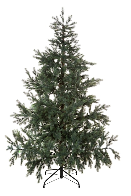 Arbre de Noël vert artificiel isolé sur fond blanc