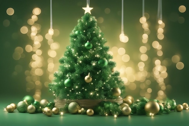 Arbre de Noël vert avec le Père Noël