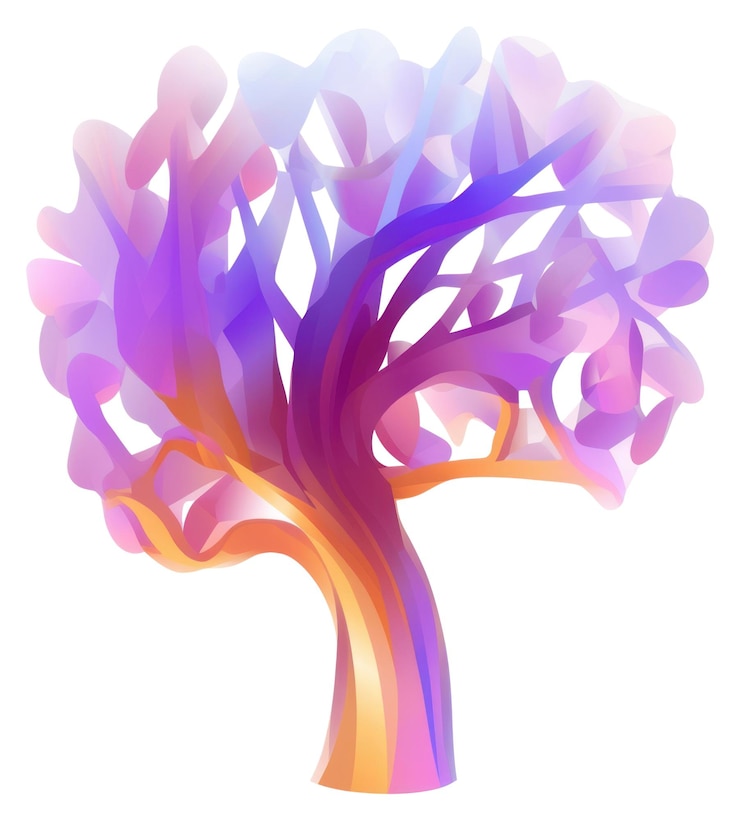 Photo arbre pourpre plante à fond blanc png