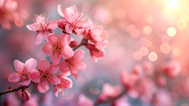 Arbre de printemps à fleurs roses