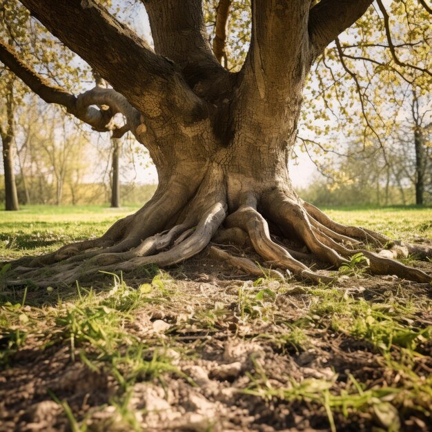 Photo arbre avec des racines très massives