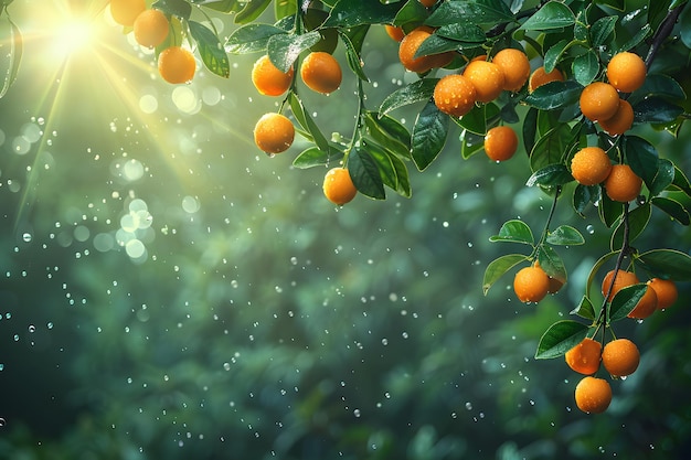 Un arbre rempli d'oranges mûres