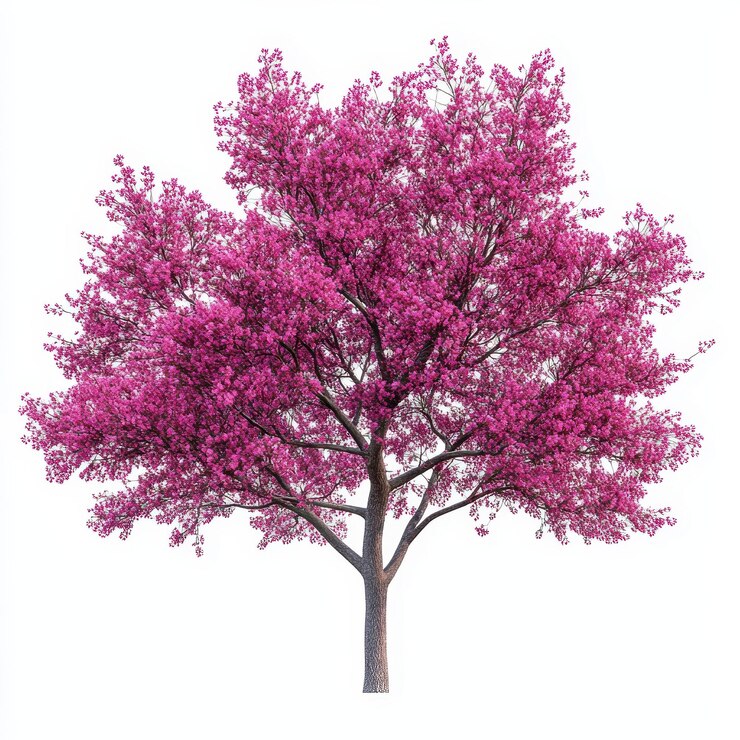 Photo un arbre rouge isolé sur un fond blanc solide