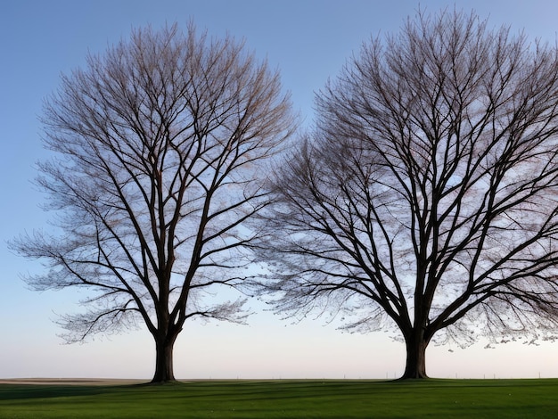 Photo un arbre sans feuilles paysage