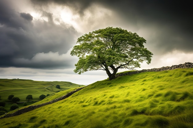 Arbre solitaire par la nature génératif Ai