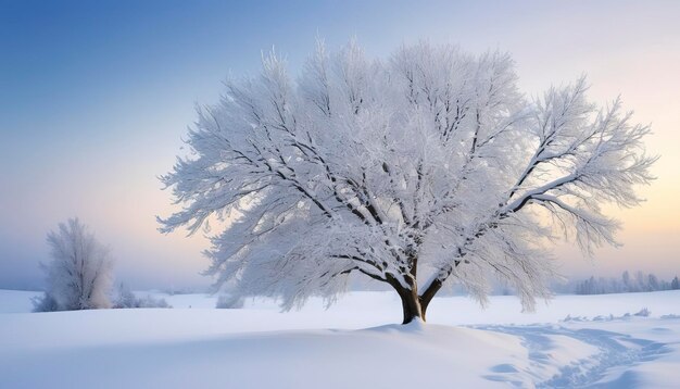 Arbre sous la neige Arbre d'hiver Paysage enneigé