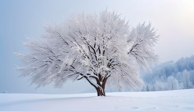 Arbre sous la neige Arbre d'hiver Paysage enneigé