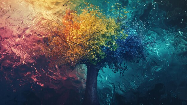 Arbre de texture multicolore abstrait