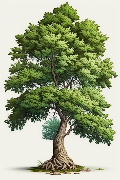 Un arbre avec un tronc courbé et un tronc courbé.