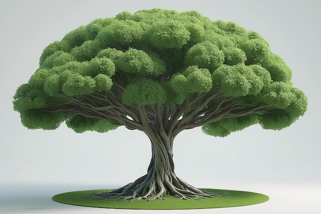 Un arbre vert à la forme ronde génère de l'ai