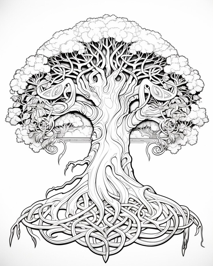 L'arbre de la vie celtique Des pages à colorier