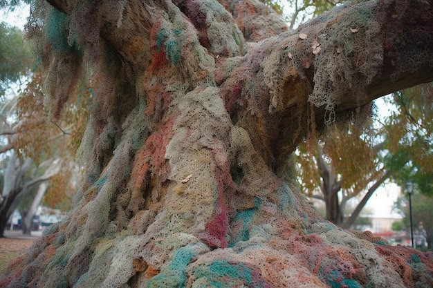 Arbre à voile de fibres recouvert de fibres douces