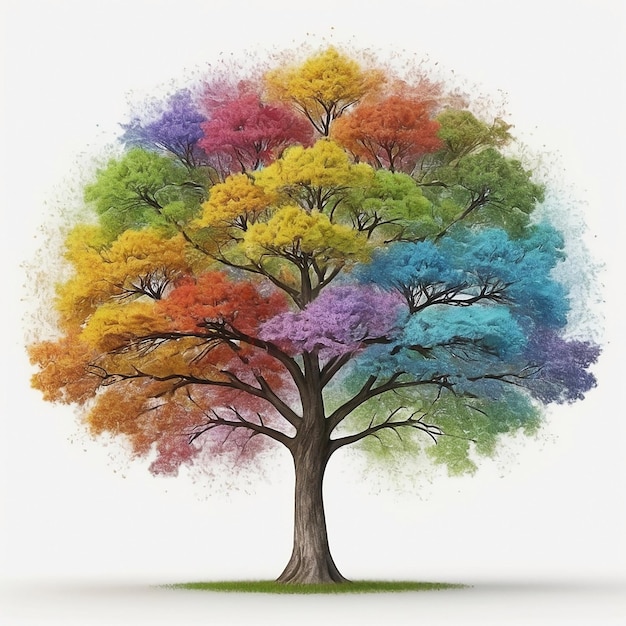 Photo des arbres colorés