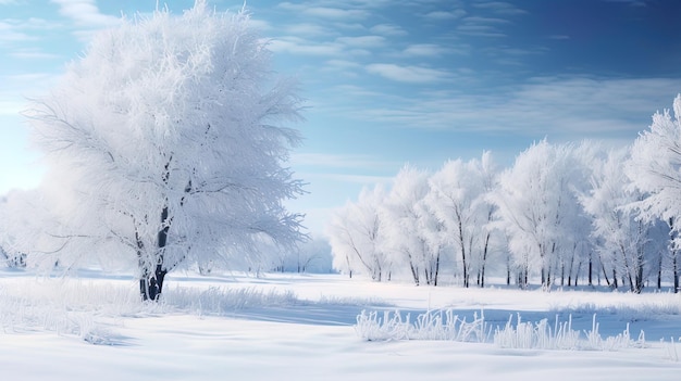 Des arbres couverts de gel et des branches gelées image de neige dans le style de paysages photoréalistes arrière-plans minimalistes réalisme netteté ar 169 v 52 ID d'emploi 895aabd4a47c4bbdbb9124e691818108