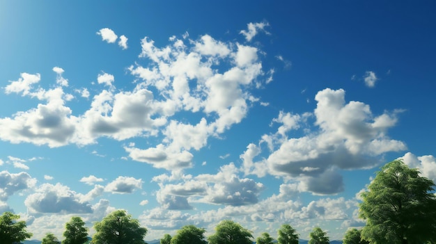 des arbres dans le ciel avec des nuages