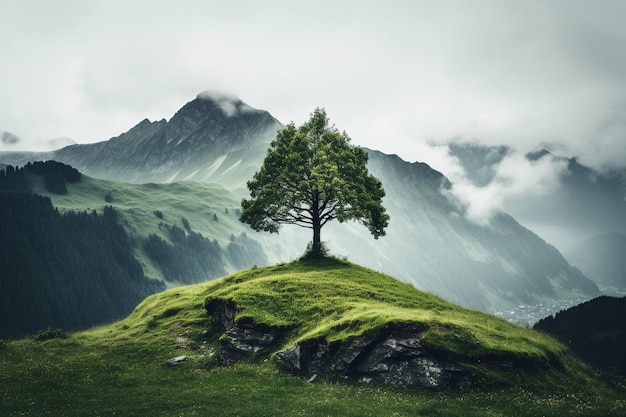 Des arbres dans les montagnes des Alpes suisses en Suisse