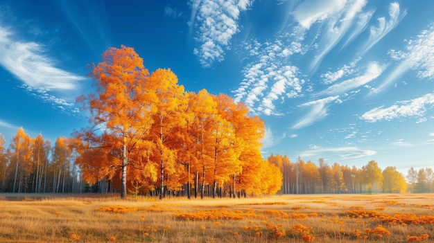 Des arbres jaunes et orange paysage naturel d'automne