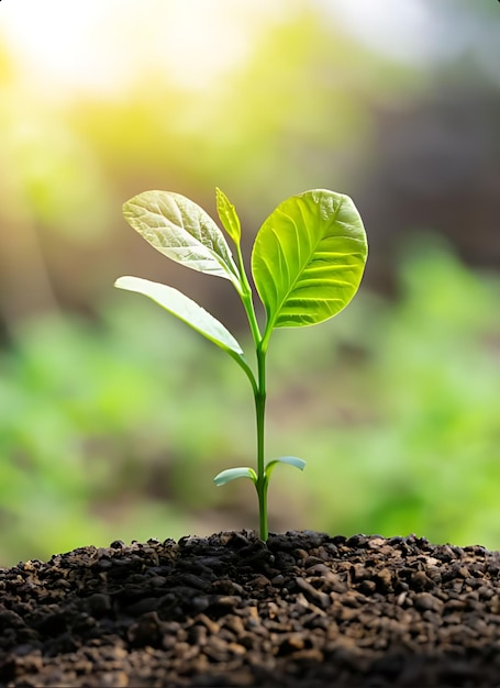 Les arbres poussent naturellement sur un sol de bonne qualité concept de plantation d'arbres