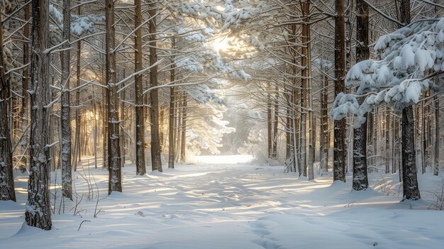 Les arbres sont des bois enneigés.