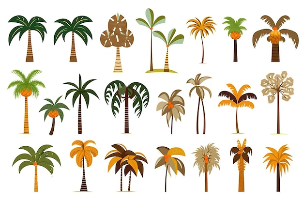 Des arbres tropicaux peints à la main, des illustrations, des clips artistiques.