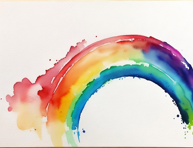 L'arc-en-ciel à l'aquarelle