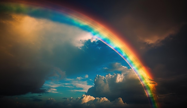 Photo un arc-en-ciel dans le ciel avec le mot arc-en-ciel dessus