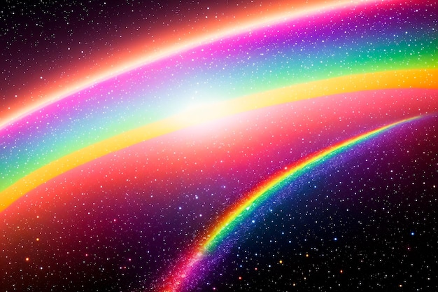 Photo l'arc-en-ciel sur le fond de l'espace ia générative