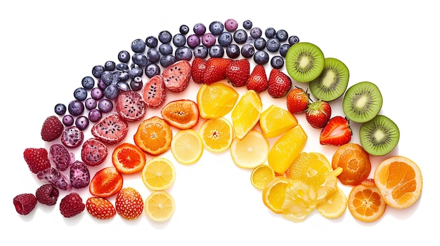 Un arc-en-ciel de fruits