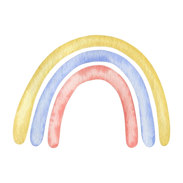 Arc-en-ciel illustration aquarelle isolé sur fond blanc