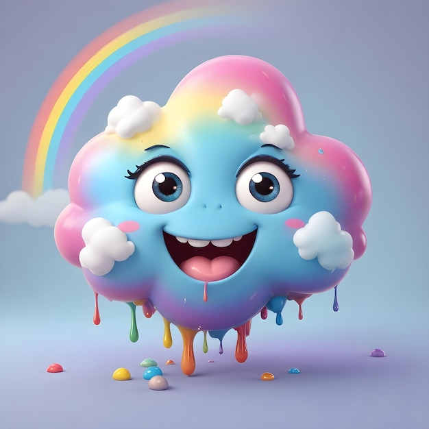 Un arc-en-ciel mignon en 3D