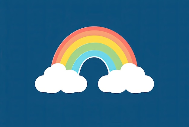 arc-en-ciel nuages logo isolé dans le style de John Holcroft