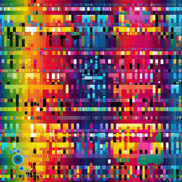 Photo arc-en-ciel de robot à motifs de pixels