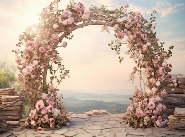 Un arc floral de mariage