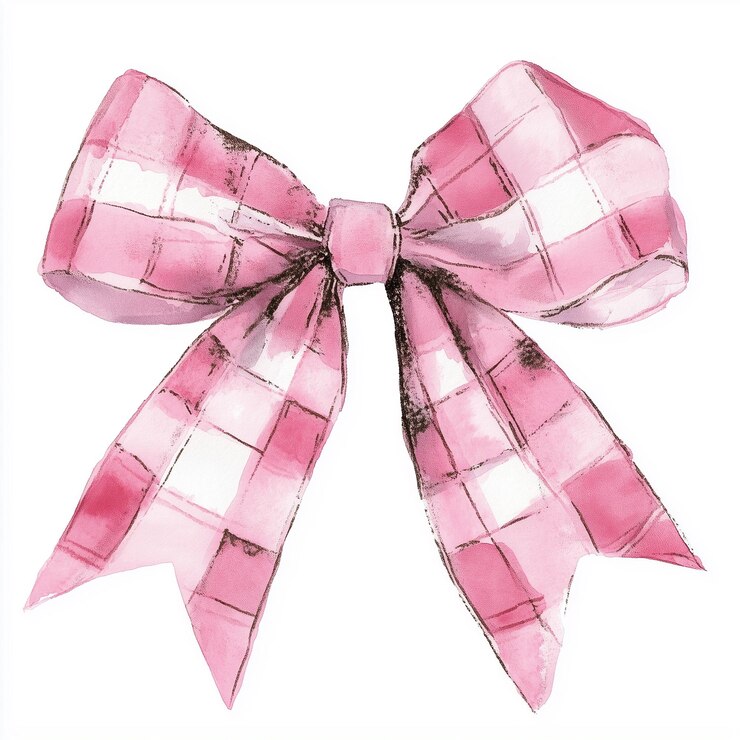 Un arc de gingham rose délicat parfait pour ajouter une touche de charme et d'élégance à n'importe quel cadeau ou projet