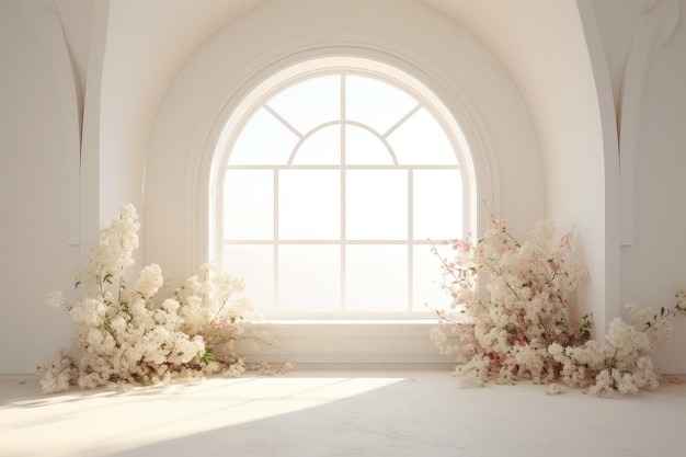 arc de mariage avec des fleurs pour la cérémonie de mariage