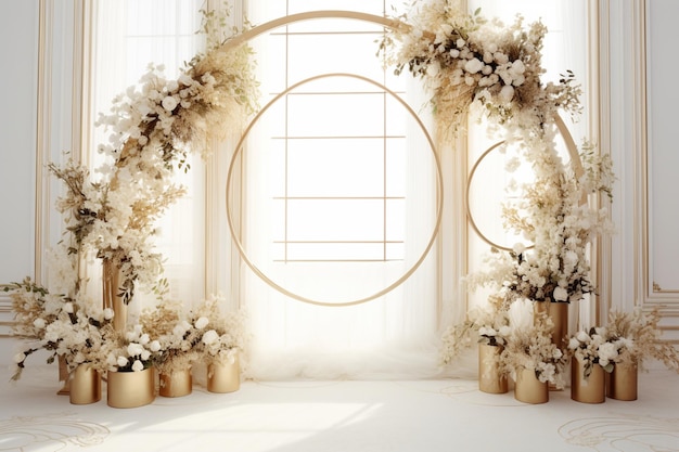 Arc de mariage avec des fleurs