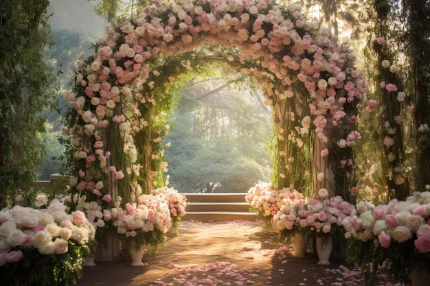 Arc de mariage avec des fleurs