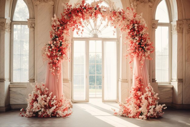 Arc de mariage avec des fleurs