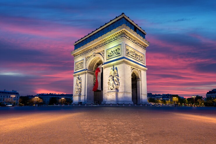 Photo arc de triomphe et champs elysées