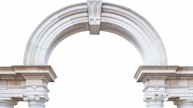 Photo arche classique isolée sur blanc caractéristique architecturale générative ai
