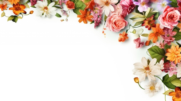 Une arche de fleurs avec différentes fleurs